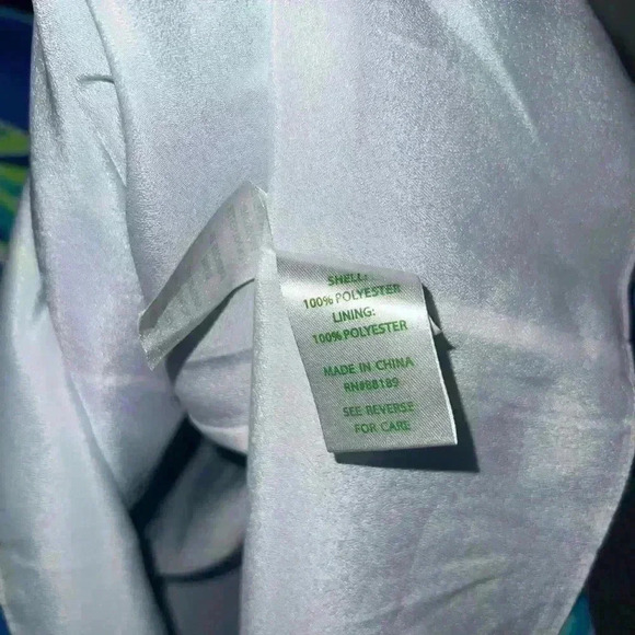 Lilly Pulitzer Rosalia Beckon Blue Palm Passage Crepe Flounce Sleeves size 6 - Picture 8 of 13